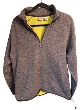 EMS Gray Wool Blend Quarter Zip Sweatshirt, size Small